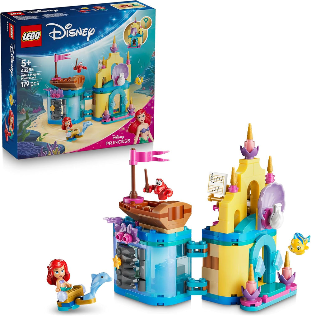 LEGO ǀ Disney Princess Arielles varázslatos mini kastély - Spielzeug Schloss aus Die kleine Meerjungfrau mit Einer Micro Puppe, Tierfiguren Sebastian & Fabius - Geschenk für Mädchen ab 5 Jahren - 43285