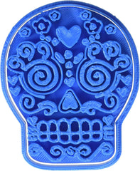 Fursecuri cu cartofi prăjiți mexicani în formă de craniu de Halloween, albastre, 8 x 7 x 1,5 cm