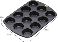 Eredeti Kaiser Inspiration Muffinform-Set 2-Teilig, Muffinblech Mit Xmas Papierbackförmchen Für 12 Muffin, 38 X 27 Cm, Cupcake Forma Antihaftbeschichte, Schwarz Formák és tepsi Naty Shop