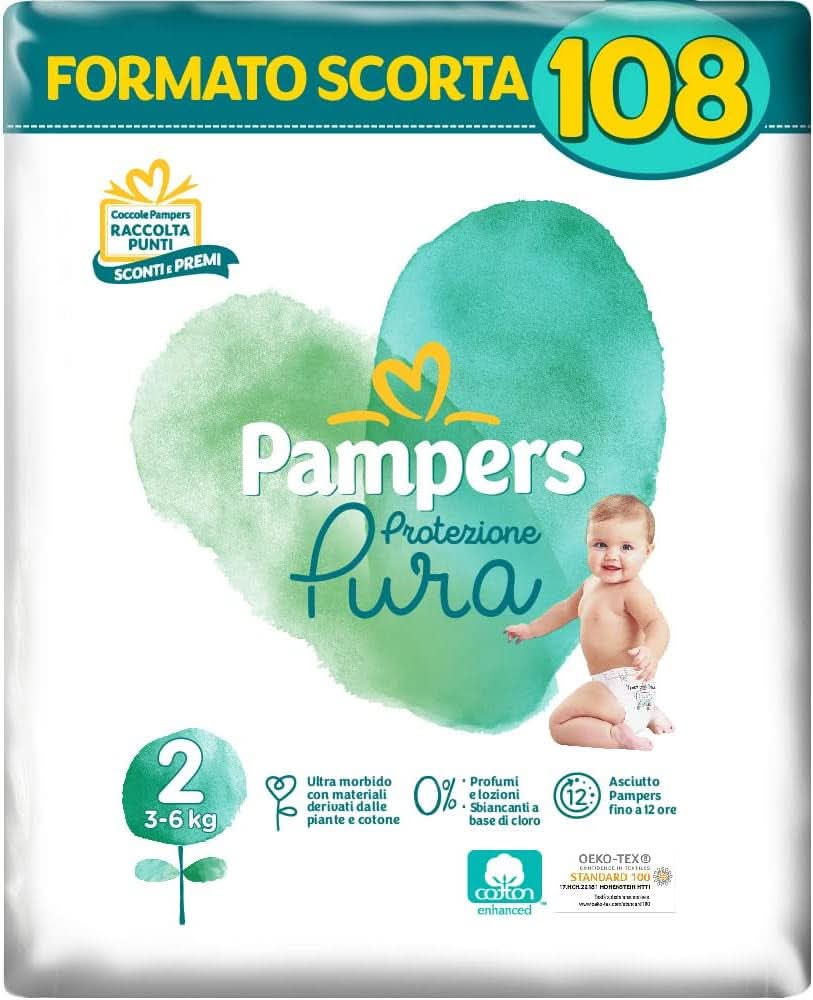 Pampers Naturello, 76 de scutece cu bumbac și materiale naturale din plante, 0% parfum, mărimea 4 (7-18 kg) Mama si Copilul Naty Shop 2 (108 buc)