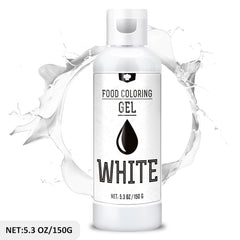 Lebensmittelfarbe Gel - 150G Konzentrierte Gel Lebensmittel Farben Zum Backen, Kuchen Dekorieren, Kekse Und Macaron - Zuckerfrei Food Coloring Für Getränken, Osterei, DIY Seifen Und Basteln (Weiß) Naty Shop