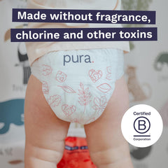 Környezetbarát bugyi, 7-es méret (17 kg+), 16db, Eldobható fehérnemű érzékeny és allergiás bőrre, Illatanyagmentes, Oldalra húzott