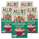 Allos, muesli de fructe de pădure neîndulcit, pachet 5 x 500 grame Cereale Naty Shop Fructe de pădure