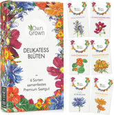 Essbare Blumen Samen készlet: Delikatess Blumen Blumensamen Set mit 6 Sorten Blumen Saatgut – Essbare Blumen Samen – Essbare Blumen für Torte – Essbare Blüten Tortendeko – Blumen Essbar von OwnGrown
