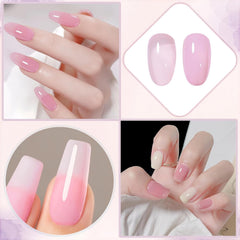 Jelly Pink Körömlakk 13 ml Gyorsan szárad, hosszan tartó természetes áttetsző normál körömlakk UV lámpa nélkül barkácsolás női körömlakk számára (klasszikus rózsaszín)