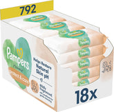 Pampers Harmony Protect & Care nedves törlőkendő, 18 csomag, egyenként 44 törlőkendő = 792 törlőkendő, amelyek segítenek helyreállítani a bőr természetes pH-egyensúlyát