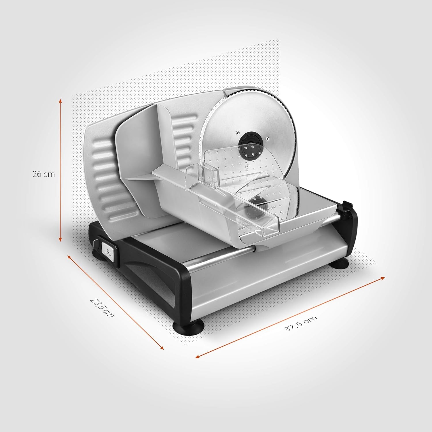 Venga! Feliator electric universal, oțel inoxidabil, lamă din oțel inoxidabil de 19 cm, control al grosimii tăierii până la 15 mm, 150 W Rasnite si Feliatoare Naty Shop