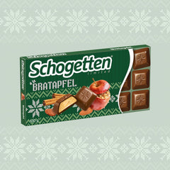 Schogetten Winter Edition érett almával I Csokoládé tábla 100g I tejcsokoládéval és kényelmes darabokban