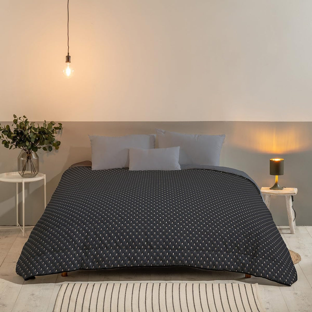 Bleu Câlin Printed 1 személyes Hermance paplan, poliészter, kék/szürke, 140 X 200 cm Paplanok és paplanok Naty Shop Szürke 140X200 cm