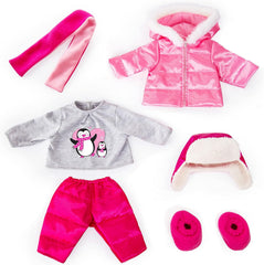 Bayer Design 84613AA Puppenkleidung, Puppenoutfit, mehrteilige Puppenanziehsachen, Winterset, Puppenzubehör
