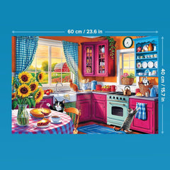 Trefl - Easypiece Puzzle: Dimineața în bucătărie - 300 de piese - Piese mari, Ușor de puzzle, Pentru adulți și copii de 10 ani și peste Puzzle Naty Shop