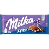 Milka Oreo – alpesi tejcsokoládé ropogós Oreo kekszdarabokkal és sima vaníliakrémmel töltve – 100g