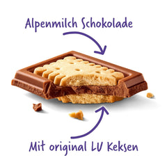 Milka LU – alpesi tejcsokoládé ropogós LU keksszel – 87g