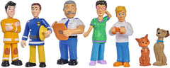 Simba 109252538 - Fireman Sam figurakészlet, 6 részes, 2 válogatott, csak egy változat, 5-7 cm-es játékfigurák, 3 éves akciófigurák Naty Shop