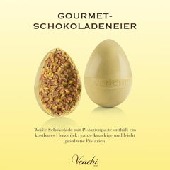 Venchi - Ou de ciocolată, aromă de fistic, cu fistic întreg, cu surpriză, fără gluten, 500g, colecție de Paște, idee de cadou