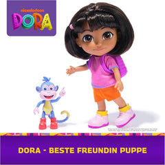 Dora - Beste Freundin Puppe - Größe 22 cm, mit kämmbarem Haar, Rucksack und AFFE Boots, bekannt aus der beliebten TV-Serie, für Kinder ab 3 Jahren