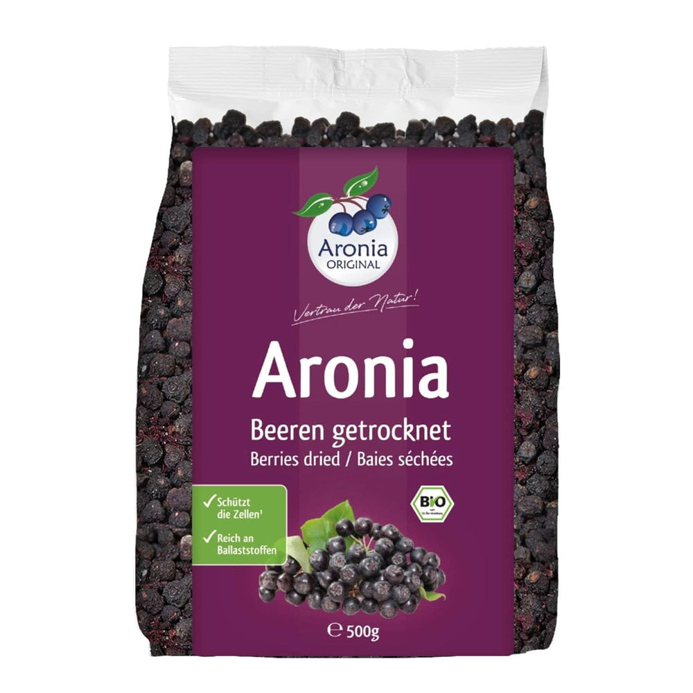 Aronia ORIGINAL, szárított arónia gyümölcs, tartósítószer nélkül, hozzáadott cukor nélkül, 500 gramm Naty Shop dehidratált termékek 500 gramm