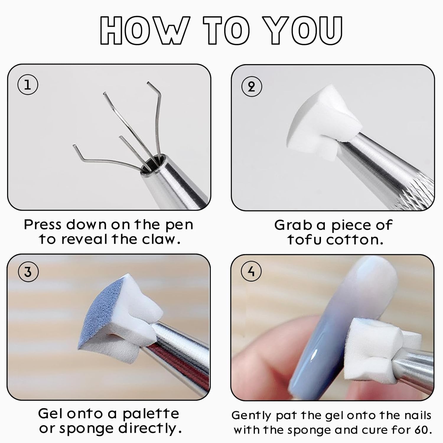 100 Stück Nail Art Schwamm Mit Metallgreifer, Sponge Brush Applikator, Sponge Nagel Pinsel, Nageldesign Zubehör Schwammpinsel, Verwendet, Um Eine Vielzahl Von Gradient Nail Art Patterns Zu Erstellen