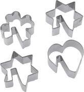 Set de forme pentru biscuiți Westmark, modele asortate, oțel inoxidabil, fursecuri pentru cană, 4 piese, argintii, 31962260