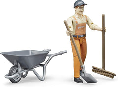 Bruder 62130 - Bworld figurakészlet önkormányzati munkás - 1:16 méretarányú játékfigura, építőjármű, építőmunkás, farm, férfi Akciófigurák Naty Shop Alapértelmezett cím