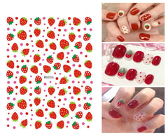 12 Blatt Nagelsticker Süß Kinder Nagelaufkleber Selbstklebend Weihnachtsblumen Blätter Tiere Pflanzen Früchte Nail Art Sticker Dekoration Nageldesign Zubehör