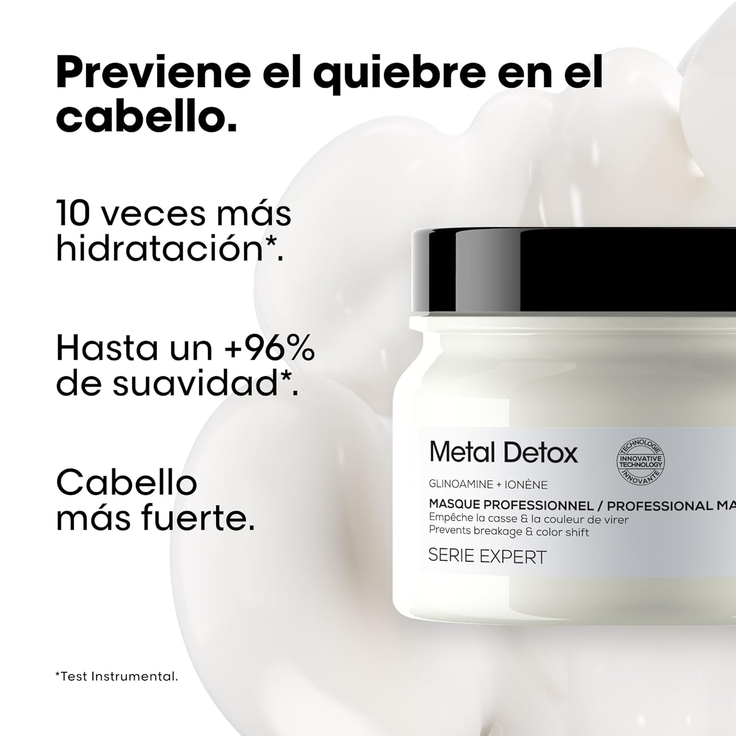 L'Oréal Professionnel Professional Mască de restructurare pentru toate tipurile de păr, ajută la repararea daunelor și restabilește rezistența părului, Absolut Repair Molecular, 150 ml Masca de par Naty Shop