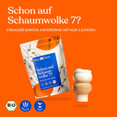 Blue Farm Barista Oat Base für bis zu zu zu zum selbermischen – Bio Haferdrink Barista Edition – Milchalternative ohne Zusatzstoffe und Zuckerzusatz – Vegán és Glutenfrei – 90% Weniger Verpackungmüll