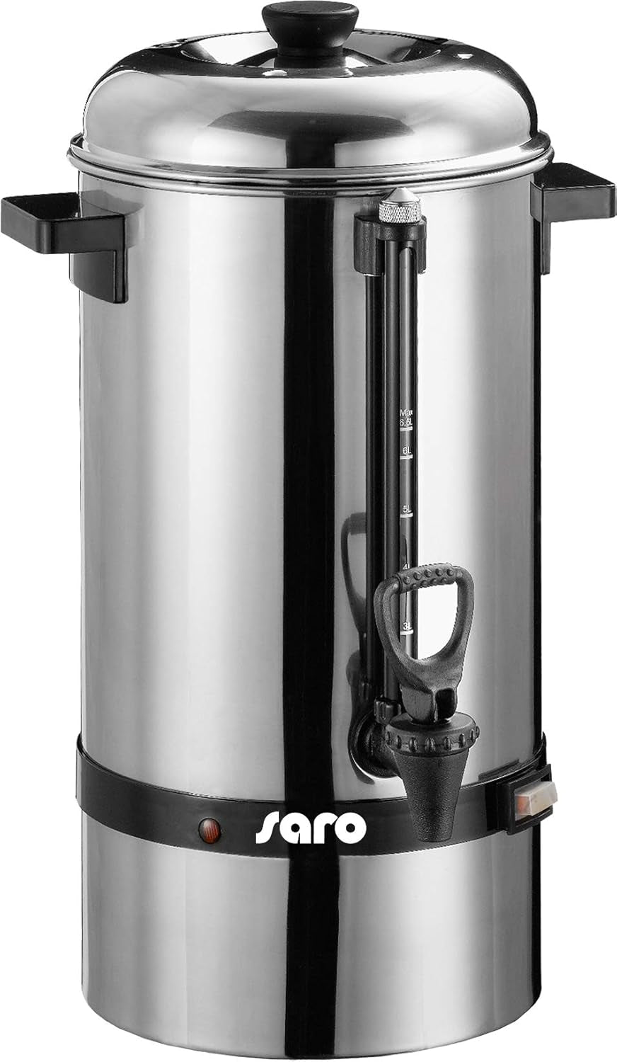 Espressor Saro cu filtru rotund – 6,75 L / 40 de cești – oțel inoxidabil – funcție de preparare și menținere la cald – robinet de siguranță – vizor – 1,5 kW – model SAROMICA 6005