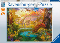 Ravensburger Puzzle 16983 - Dinoland - puzzle jigsaw 500 piese pentru adulți și copii de peste 10 ani, puzzle cu motiv dinozaur Puzzle Naty Shop