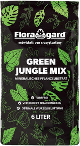 Floragard Green Jungle Mix 6 L - ásványi szubsztrát Monstera, Philodendron ültetéséhez - optimális vízelvezetést és egészséges gyökérnövekedést biztosít - ideális igényes szobanövényekhez