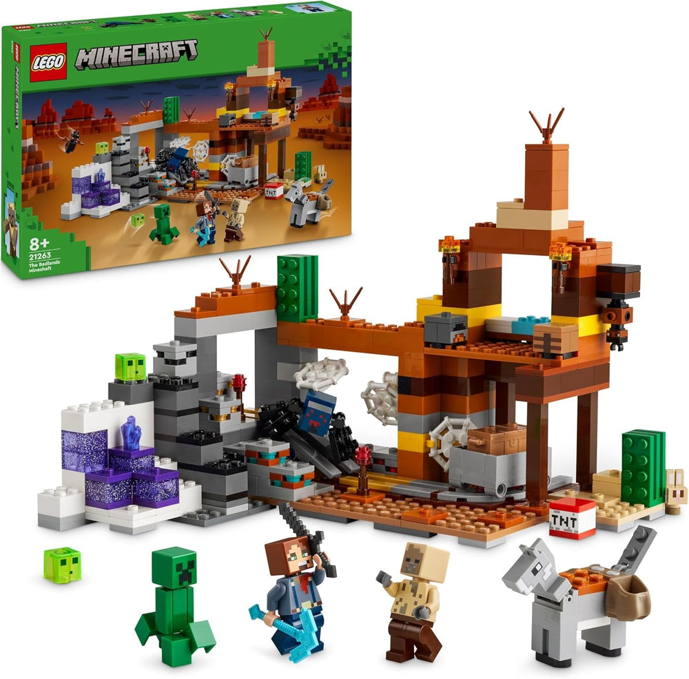 LEGO Minecraft Badlands Mine Videojáték bányászjáték készlet fiúknak és lányoknak 8 éves kortól Szórakoztató építőkockák kalandkészlet születésnapi ajándék 21263 építőkészletek Besuche den LEGO-Store alapértelmezett cím