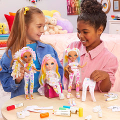 Rainbow High Color & Create DIY Modepuppe - Grüne Augen, Zöpfe, extra Top & Schuhe, abwaschbare Regenbogenstifte - Ausmalen, Gestalten, Spielen, Auswaschen - für Kinder von 4-12 Jahren und Sammler