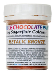 Colorant alimentar Sugarflair Chocolate Colorant alimentar pentru ciocolată, bronz metalic - Unt de cacao organic colorat, colorant ciocolată pentru colorarea ciocolatei, praline - 35 g