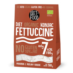Fettuccine Konjac Noodles Bio Shirataki diétás étel - 300g, alacsony szénhidráttartalmú, cukormentes, keto, vegán, alacsony kalóriatartalmú, glutén- és tojásmentes, Konjac lisztből készült
