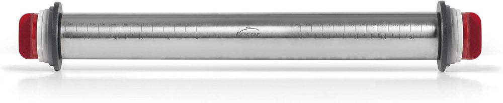 - 67143 - Amasar Küchenroller, 4 abnehmbare Scheiben, Edelstahl, gravierte Messzeichen, Alle Masse, 41,5 cm, Spülmaschinenfreundlich, Grau