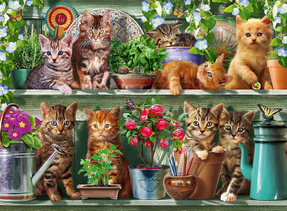 Ravensburger Puzzle 12000205 - Katzen Im Regal - puzzle jigsaw de 500 de piese pentru adulți și copii de peste 10 ani, puzzle animalier cu motiv de pisică Puzzle Naty Shop Design nou