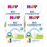 HiPP 1 Organic Combiotik (4 x 600g), formulă de lapte praf pentru sugari de la naștere, cu culturi naturale de acid lactic și amidon organic ușor de tratat, de cea mai bună calitate organică