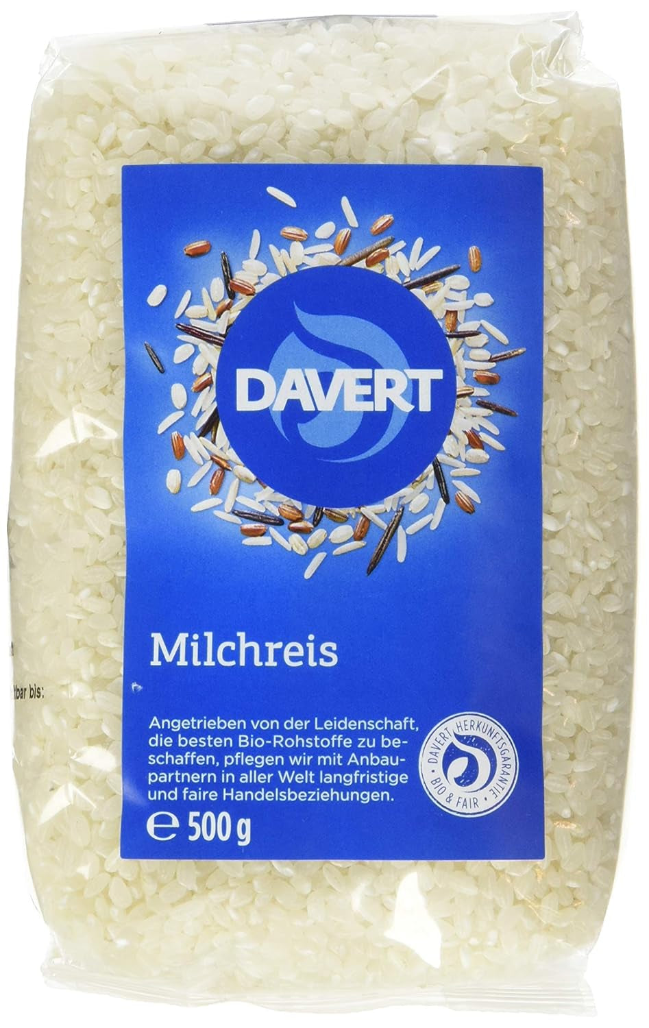 Budincă de orez Davert (1 x 500 g) - Bio