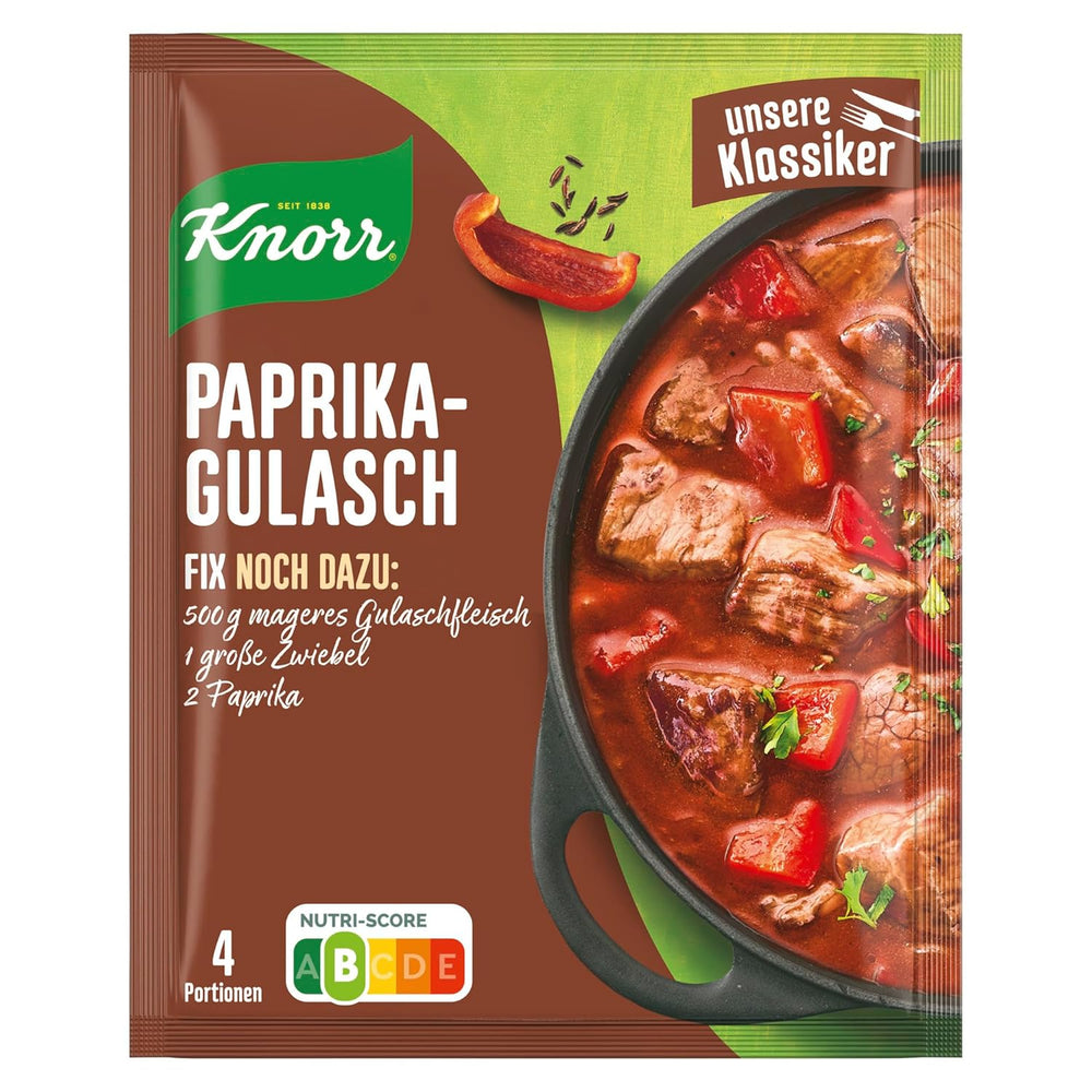 Knorr Fix Würzmischung Paprika-Gulash für eine leckeres Fleischgericht mit natürliche Ingredienten 4 Portionen