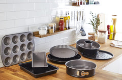 Gustosa Backform 12 Muffin Aus Stahl, Antihaftbeschichte, Für Backofen, Schwarz, 38 X 27 cm Sütőformák és tálcák Naty Shop
