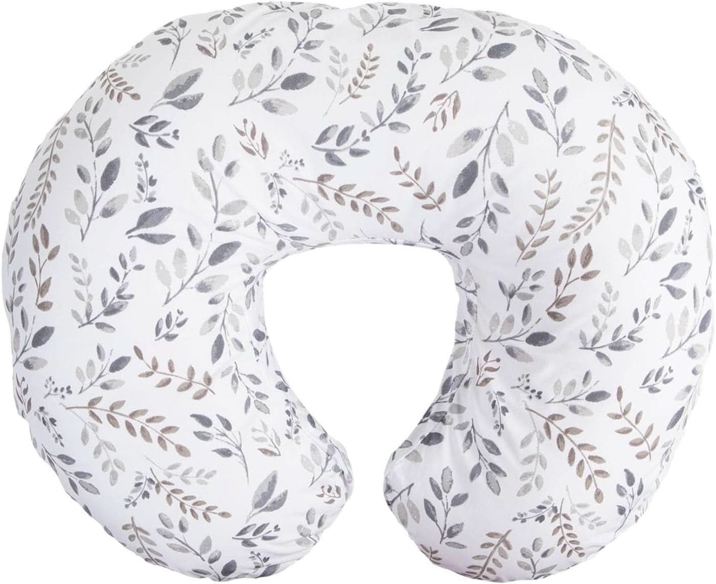 Boppy Original Support Suport pentru alăptare Rainbow pentru bebeluși, formă ergonomică cu căptușeală, confort pentru mamă și copil Accesorii Hrana si Alaptare Bebe Naty Shop Grey Leaves