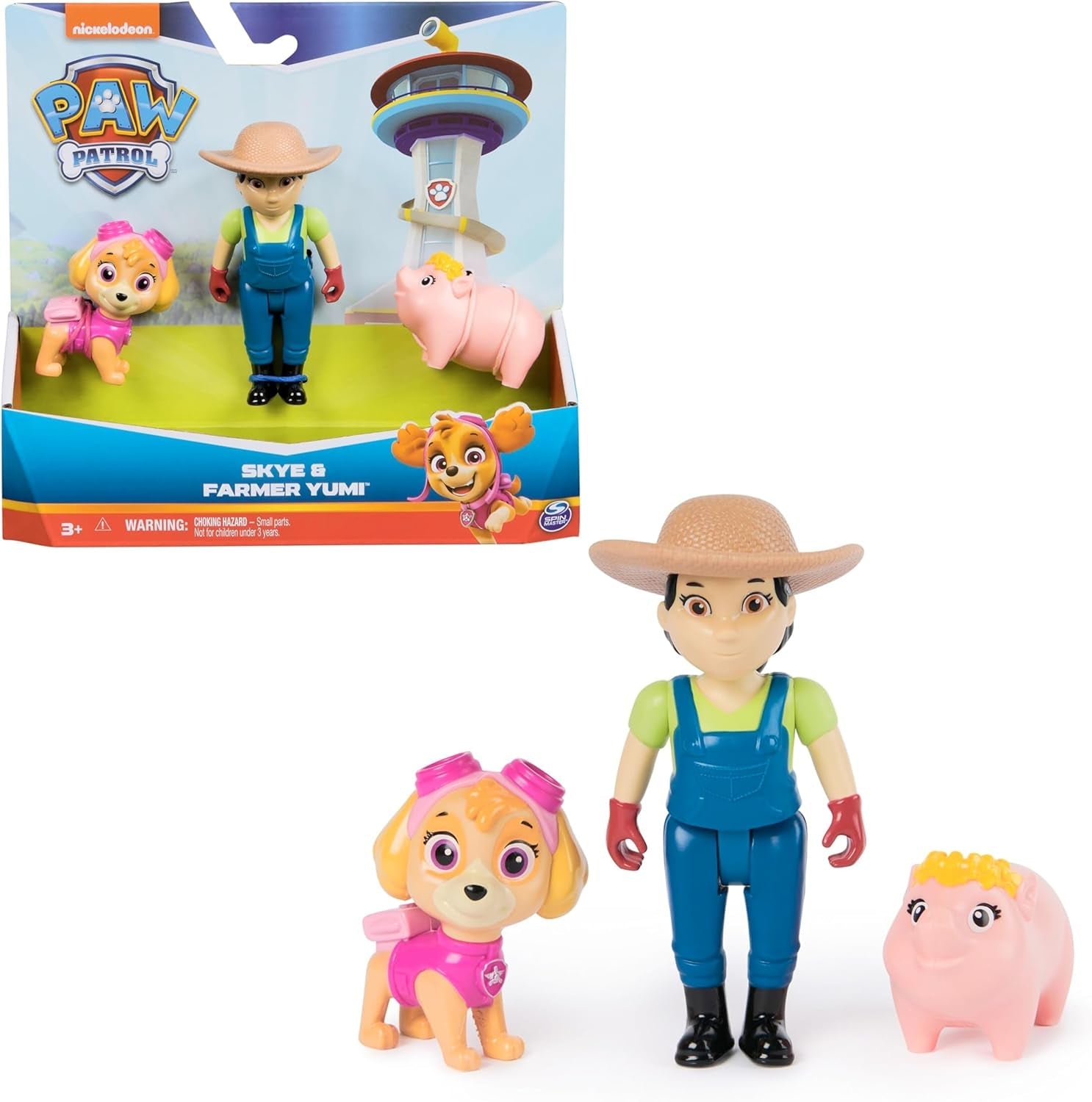 PAW PATROL Hero Pups - Set de figurine de acțiune cu 1 figurină de câine Chase, 1 figurină de pisică chaos și 1 figurină de primar know-it-all, jucărie potrivită pentru copii cu vârsta de peste 3 ani Action figures Naty Shop Fermierul Skye Yumi
