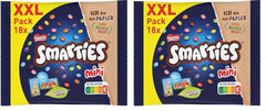 Nestlé SMARTIES Mini XXL tasakok, csokoládé színű lencse, ideális családdal és barátokkal való megosztáshoz és élvezethez, természetes színek, újrahasznosítható csomagolás, 2 db-os kiszerelés (1 x 259 g)