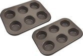 BERGNER BAKING LOVERS - Set Von 2 X 6 Cup Muffinformen - Kohlenstoffstahl Mit Ilag Essential, PFOA Frei, Leicht Zu Reinigen Formák és tálcák sütéshez Naty Shop 26,5 cm | 18,5 cm | 3 cm