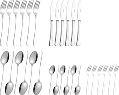 Evőeszköz készlet Sylvia Rozsdamentes acélból 18/0 Polírozott 30 db Kitchen Naty Shop