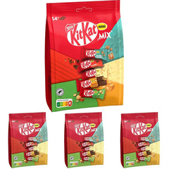 Nestlé Mini Mix csokoládészeletek Öt finom ízű 14 szelet 4 csomag (1 zacskó x 197,4 g)