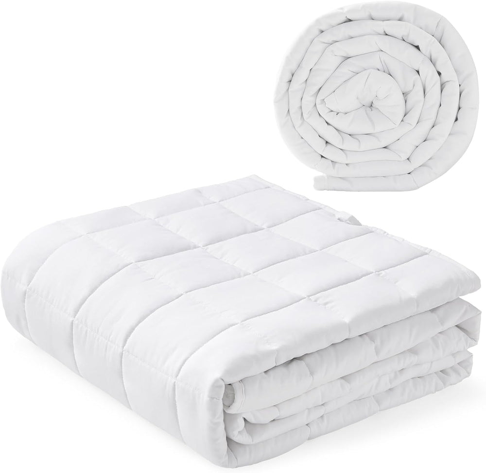 Pătură ponderată 7Kg 135X200Cm, pătură ponderată fabricată din bumbac 100%, pătură ponderată pentru adulți pentru somn profund, pătură grea, pătură de terapie antistres, pătură de relaxare Paturi si Cuverturi Besuche den Autsel-Store Alb 135X200Cm 7Kg