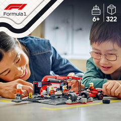 LEGO City F1 boxkiállás csapattal és Ferrari Speedsterrel - Forma 1 boxkiállás készlet 1 versenyzővel és 4 mechanikus minifigurával - Versenyautó játék fiúknak és lányoknak 6+ - 60443 Építőkészletek Beuche den LEGO-Store