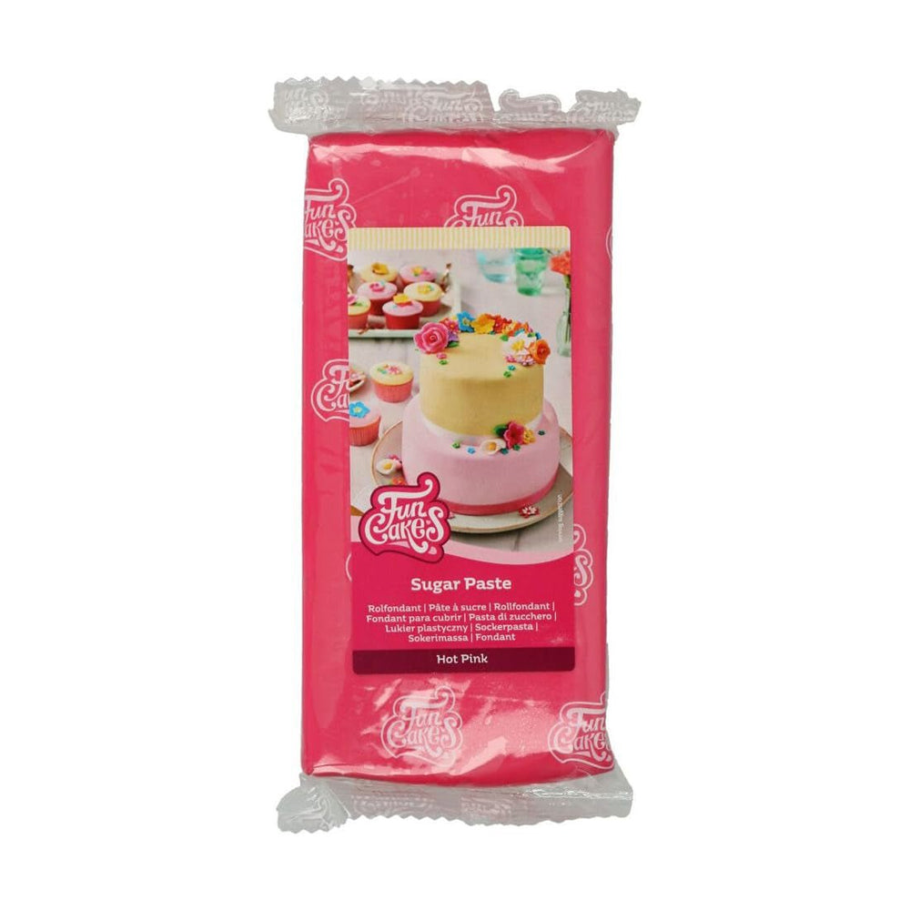FunCakes Roll Fondant Hot Pink: Ușor de folosit, neted, flexibil, moale și pliabil, perfect pentru decorarea prăjiturilor. Fără gluten. 1 kg Pasta de zahar Naty Shop Default Title