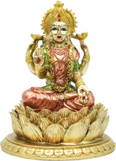 Hindu Goddess Laxmi Lotus Sculptura - Indian God Lord Lakshmi Puja Statue - India Murti Idol Figurine Pooja Item Diwali Gifts Statuete si sculpturi Naty Shop Titlu implicit